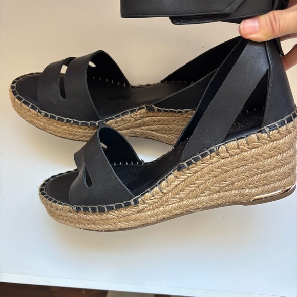 Franco Sarto Black Callia Espadrille Wedge Sandal Sz 11M - Picture 4 of 7